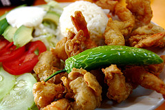 Camarones con vegetales