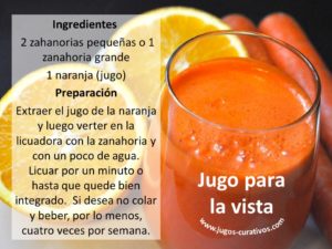 como preparar jugo de zanahoria para la vista